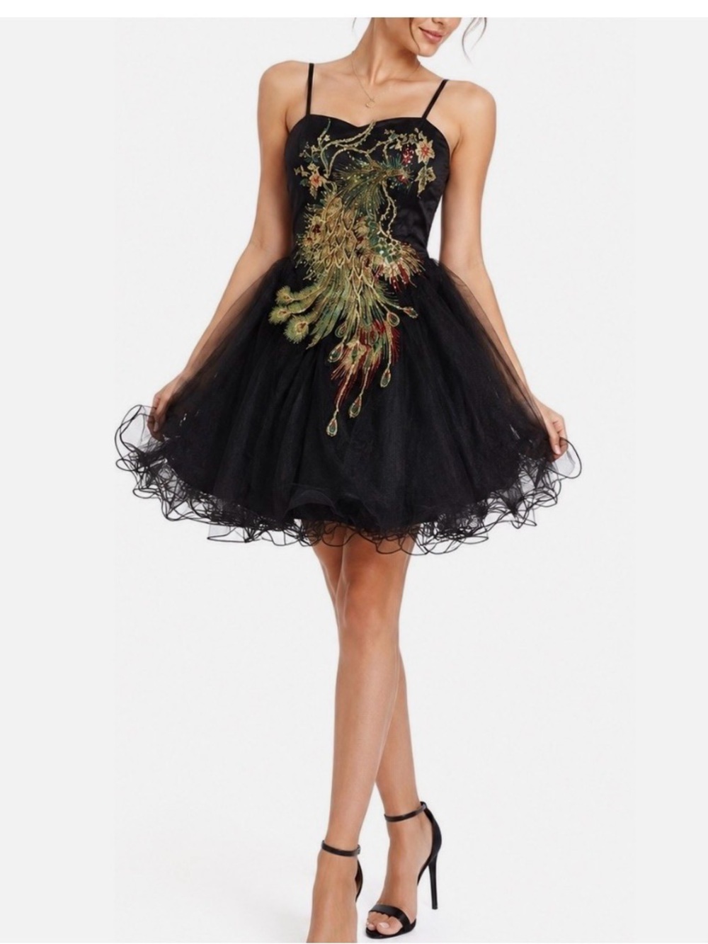 Chi Chi London US 14 Sequin Peacock / Phoenix dress